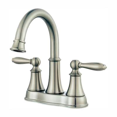 Pfister Courant 4 In. Centerset 2-Handle Bathroom Faucet In Brushed ...