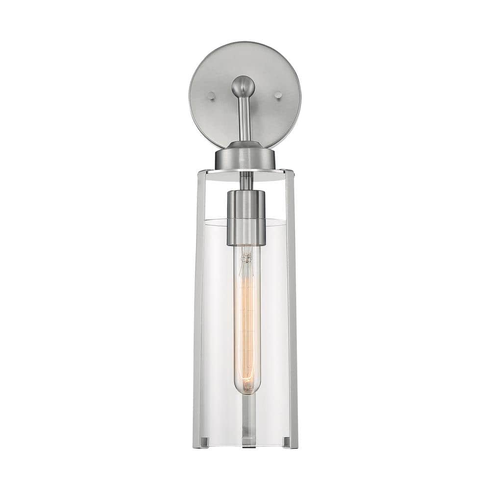 Marina Brushed Nickel Cylinder Dimmable Wall Sconce