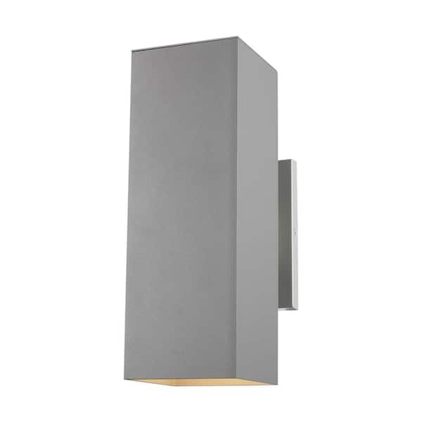 Generation Lighting Pohl Medium 2-Light Painted Brushed Nickel Outdoor Wall Lantern
