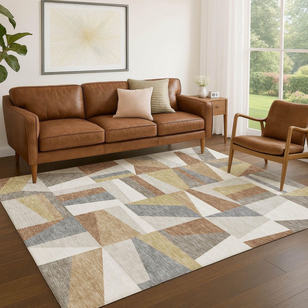 Chantille Machine Washable Indoor/Outdoor Abstract ACN2327 Beige 3 ft. x 5 ft. Area Rug price history on PriceWatchPro