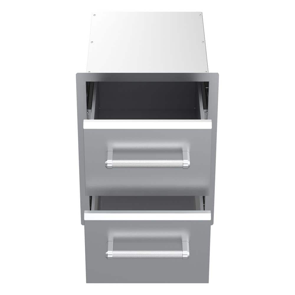 Stainless Steel Vertical Double Drawer Outdoor Kitchen Unit