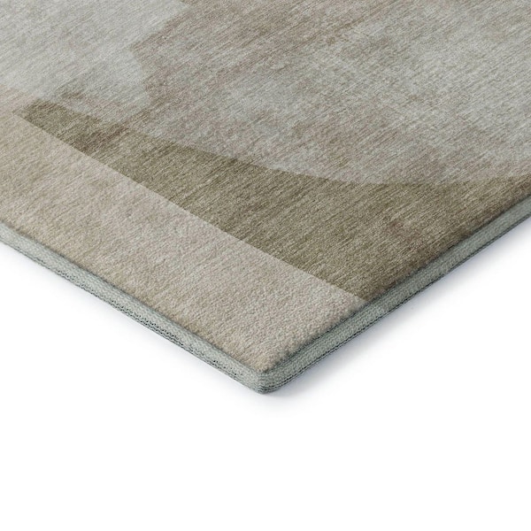 Mayfield Premium Machine Washable Abstract AMF2057 Beige 8 ft. x 10 ft. Area Rug