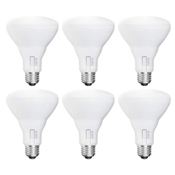 65-Watt Equivalent BR30 Dimmable 90 CRI E26 LED Flood Light Bulb Selectable White (2700K/3000K/3500K/4000K/5000K) 6-Pack
