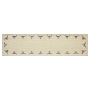 Buzzy Bees 12 in. W x 48 in. L Yellow Honeycomb Cotton Table Runner