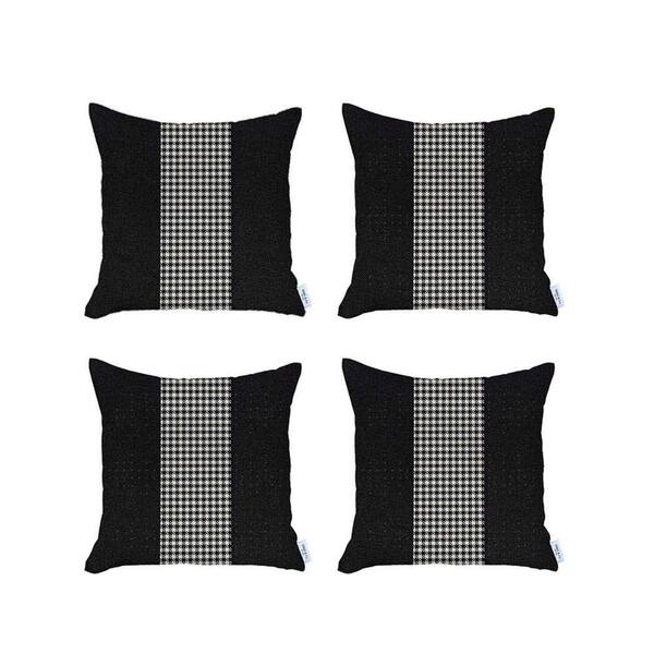 MIKE & Co. NEW YORK Bohemian Handmade Jacquard Yellow and Black Square  Houndstooth 18 in. x 18 in. Throw Pillow (Set of 4) 50-SET4-947-04-3 - The  Home Depot