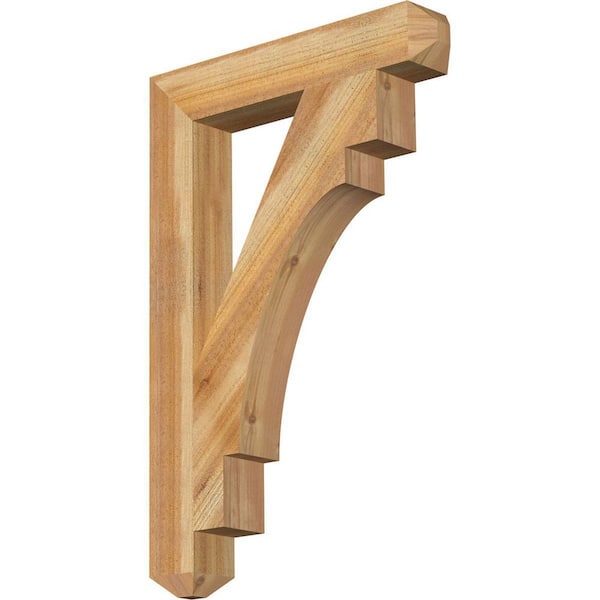 Ekena Millwork 4 in. x 36 in. x 24 in. Western Red Cedar Merced Craftsman Rough Sawn Bracket