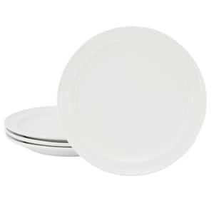 Hillington 4 Piece 9 in. Round fine ceramic Dessert Plate Set in White
