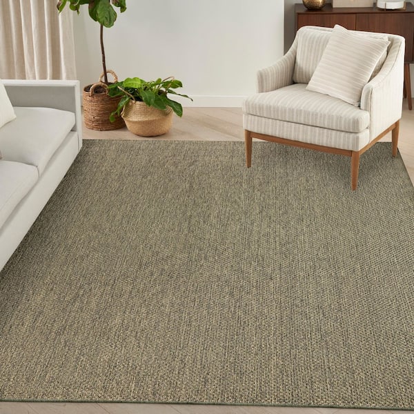 Tulum Olive 8 ft. x 10 ft. All-Over Design Contemporary Area Rug