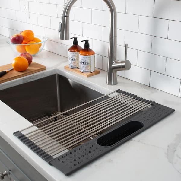 Workstation Kitchen Sink Dish Drying Rack Drainer and Utensil Holder in  Stainless Steel