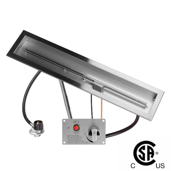 36" x 6" CSA Certified Fire Pit Burner Kit, Stainless Steel, Propane