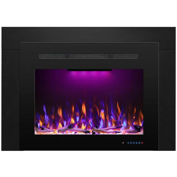 Prismaster ...keeps your home stylish 41.9 in. Electric Fireplace Insert with Trim Kit, 3 Flame and Top Light, 750-Watt/1500-Watt, Crackling, 62- 99°F