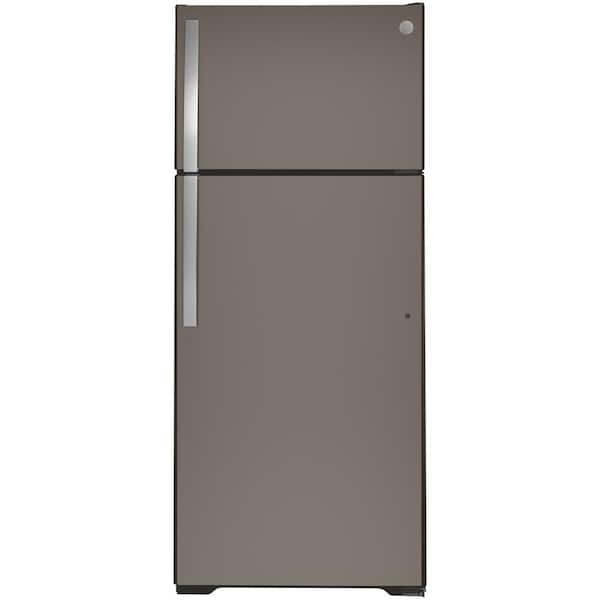 GE 17.5 cu. ft. Top Freezer Refrigerator in Slate, Fingerprint Resistant