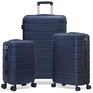 3-Piece Luggage Set with Luxe Sherpa Blanket - Azure Blue with Light Blue