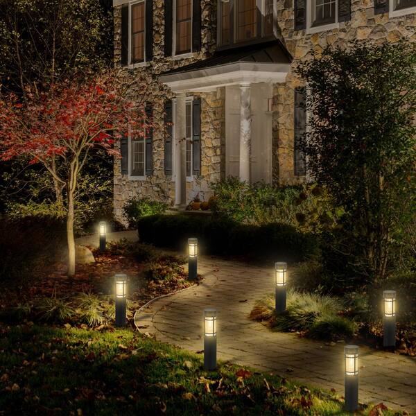 C Cattleya Black Solar LED Weather Resistant Outdoor Path Lights