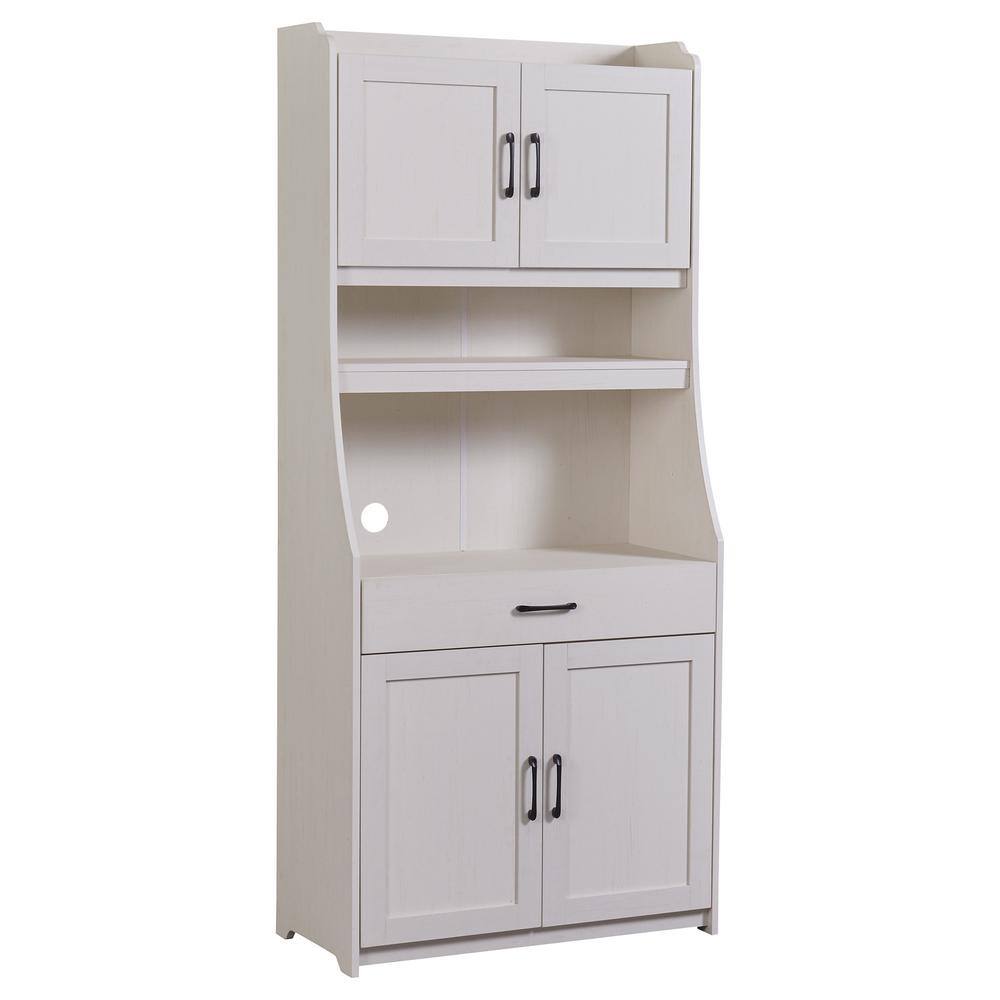 Amucolo Antique White Freestanding Kitchen Buffet with Hutch Pantry ...