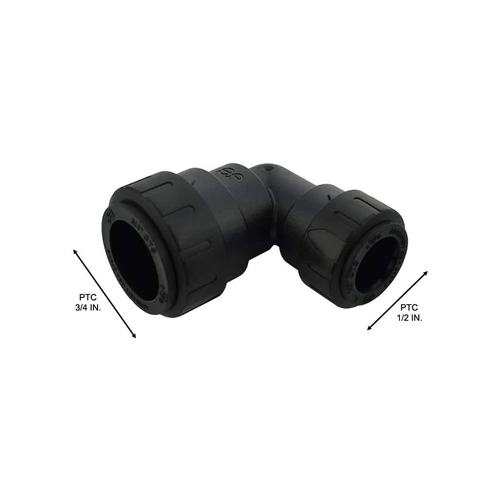 ProLock 3/4 in. x 1/2 in. Push-To-Connect Plastic 90-Degree Reducing Elbow Fitting price history on PriceWatchPro