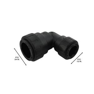 ProLock 3/4 in. x 1/2 in. Push-To-Connect Plastic 90-Degree Reducing Elbow Fitting