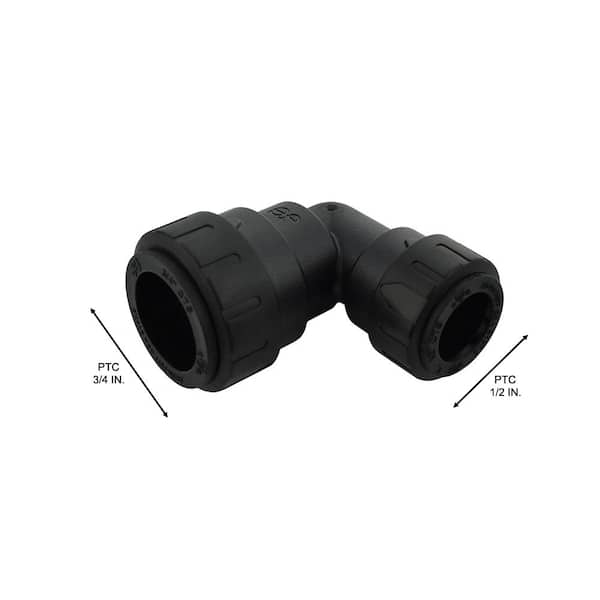 SharkBite ProLock 3/4 in. x 1/2 in. Push-To-Connect Plastic 90-Degree Reducing Elbow Fitting