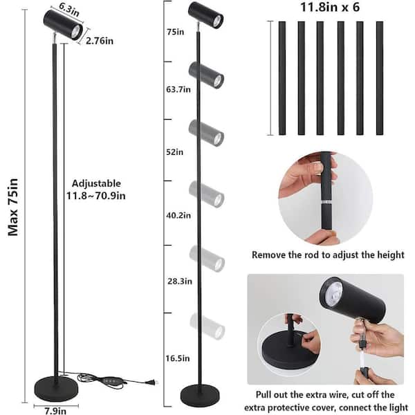 Grow Lights Full Spectrum Plant Lights with 20W COB Grow Light Blub, Timer, Standing Tall Grow Lamp Height Adjustable