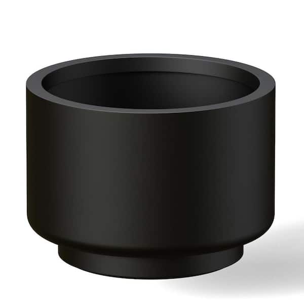 10 in. Small Charcoal Black(Enhanced Core) Concrete Round Planter / Pot with Drainage Holes