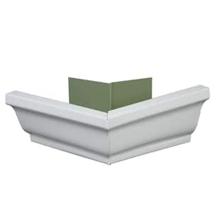 5 in. White Aluminum K-Style Outside Gutter Miter