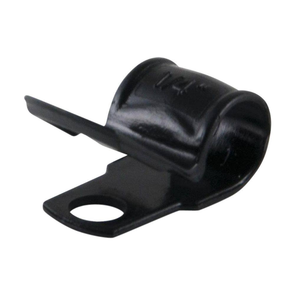 100-Pack 1/4 Inch Nylon Cable Clamps – Black, UV Resistant, Made In USA (Electrical/Hose/Wire)
