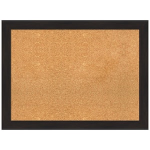 Furniture Espresso 31.50 in. x 23.50 in. Narrow Framed Corkboard Memo Board