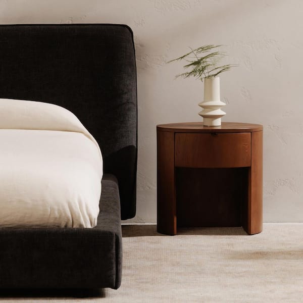 Yasmin Brown 1-Drawer 19 in. W Nightstand