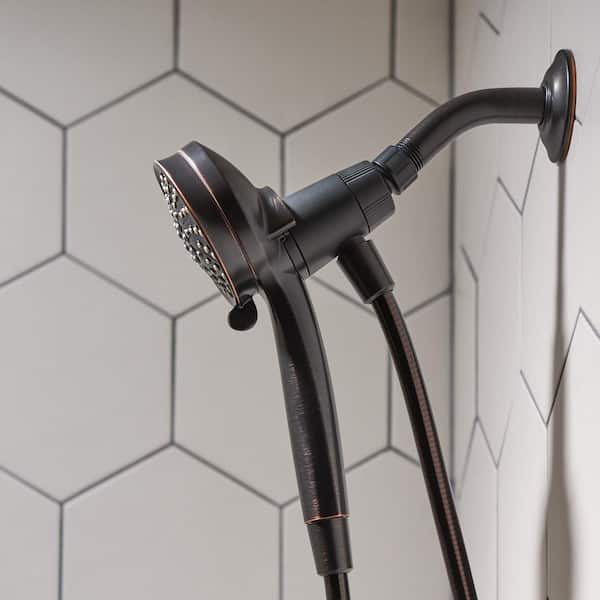 MOEN - Attract with Magnetix 6-Spray Single Wall Mount 3.75 in Handheld Adjustable Shower Head in Mediterranean Bronze