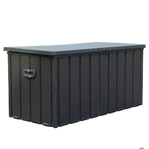 100 Gal. Outdoor Storage Deck Box Waterproof, for Outside Cushions, Throw Pillows, Garden Tools, Lockable