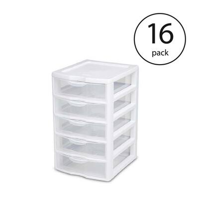 Clearview Craft Storage Containers Bins Black Frame Black Frame /& Clear Storage Drawers 5-Drawer Rolling Storage Cart on Wheels