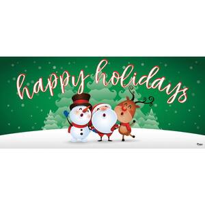 7 ft. x 16 ft. Christmas Characters Happy Holidays-Christmas Garage Door Decor Mural for Double Car Garage
