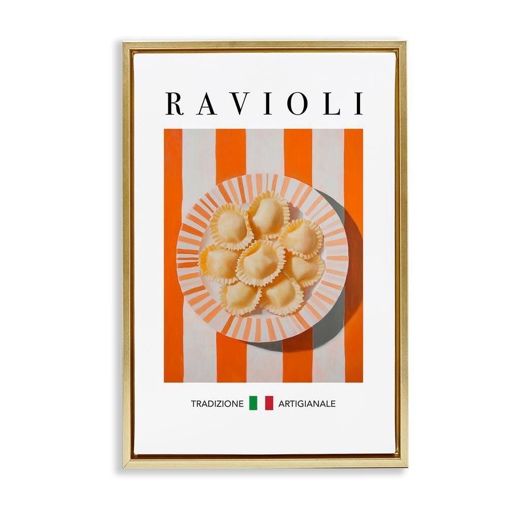Traditional Ravioli Pasta by Andreas Magnusson Gold Floater Frame Food Graphic Art Print 25 in. x 17 in. price history on PriceWatchPro