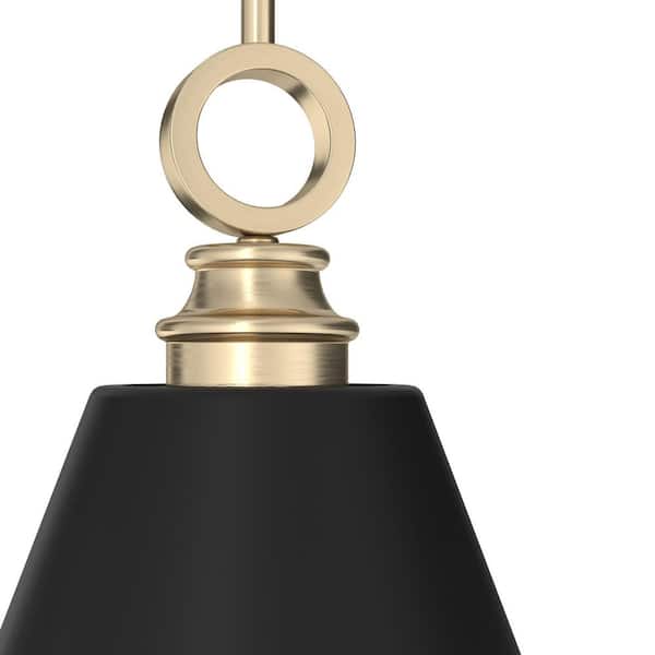 Hunter - Klein 1-Light Alturas Gold Island Pendant Light with Matte Black Metal Shade