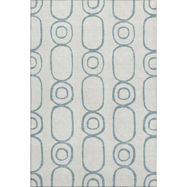 Mayfield Premium Machine Washable Abstract AMF2344 Teal 10 ft. x 14 ft. Area Rug
