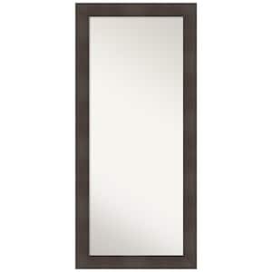 William Woodgrain 66.25 in. x 30.25 in. Modern Rustic Classic Cottage Rectangle Framed Brown Floor Leaning Mirror