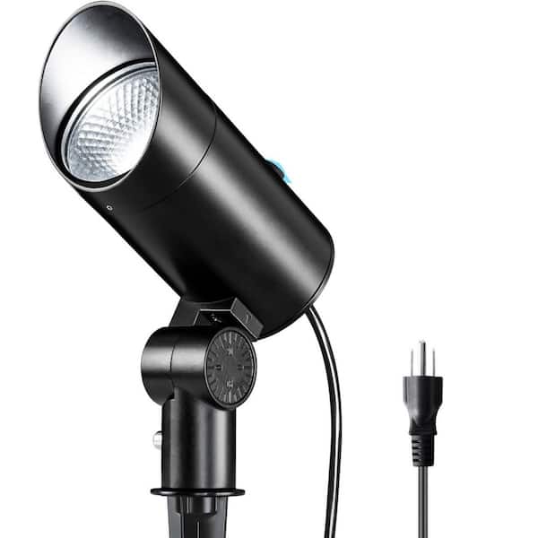 Ultra Bright 6 ft. Cord 30W Outdoor LED Landscape Spotlight with Dusk-to-Dawn Sensor 5000K Plug-in for Yard and Garden