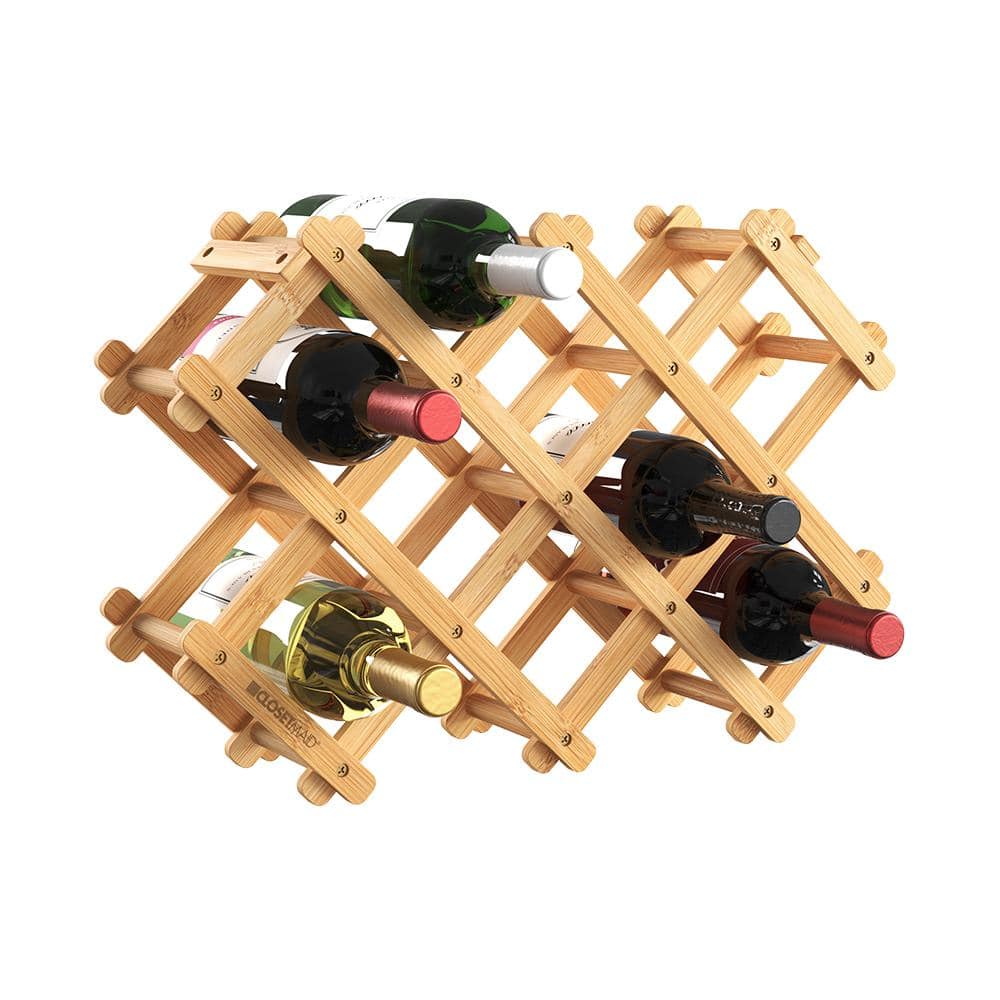 ClosetMaid Bamboo Folding 8-Bottle Wine Rack for Countertops