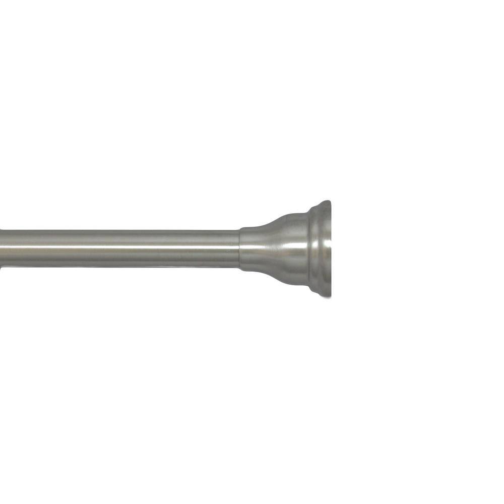 Arista Adjustable Satin Nickel Tension Rod with Decorative End Caps