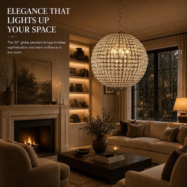 ALOA DECOR 5-Lights 20 in. W Vintage Crystal Chandelier with