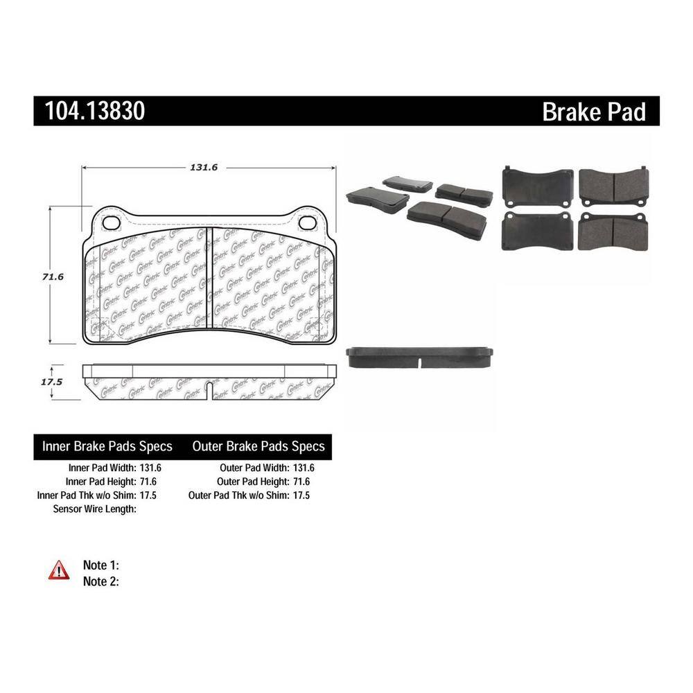 Centric Parts Disc Brake Pad Set 09 18 Nissan Gt R 104 130 The Home Depot