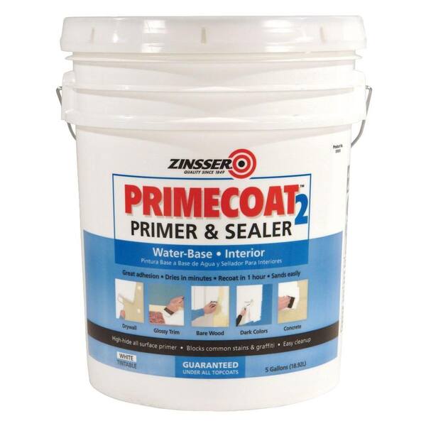 Zinsser PrimeCoat2 5 gal. White Water-Based Interior Primer & Sealer