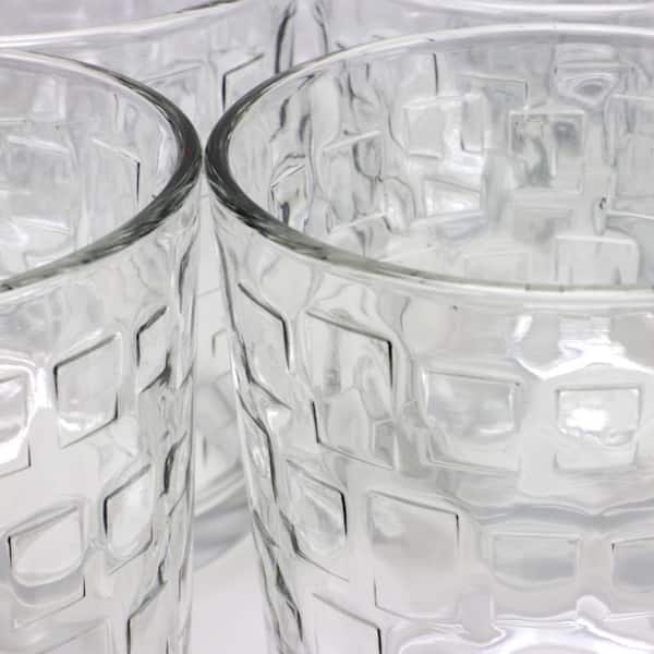 Clear Series 16 oz Square Highball Beverage Drinking Glasses (Set of 8)