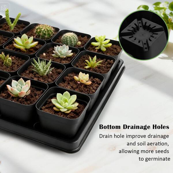 OGETFUUR Indoor/Outdoor 5-Pack 24 Cell Nursery Pots Trays with 120