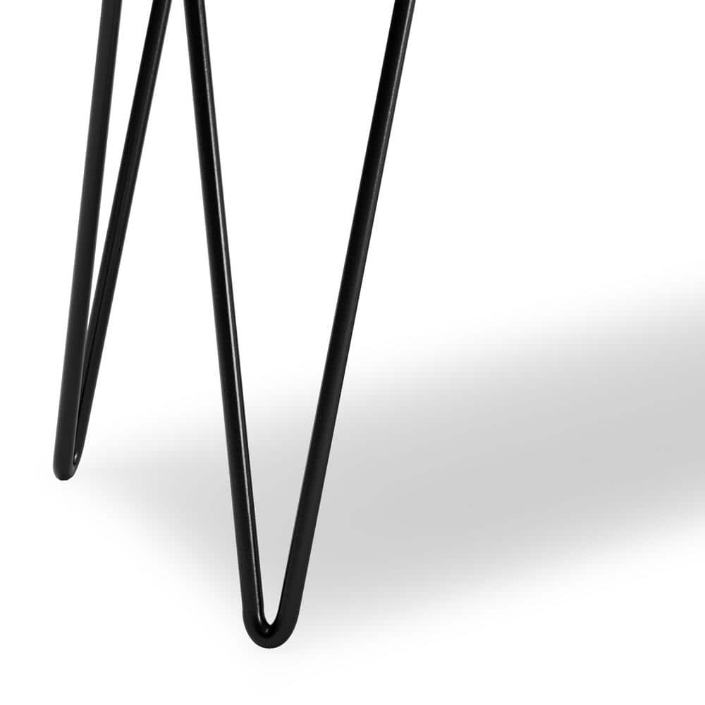 Natural Mango Wood Bench with Black Metal Hairpin Legs