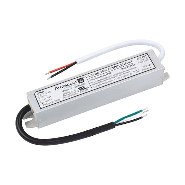 Armacost Lighting 15-Watt Standard Wet Location LED Driver Power Supply 12-Volt DC Power Cord