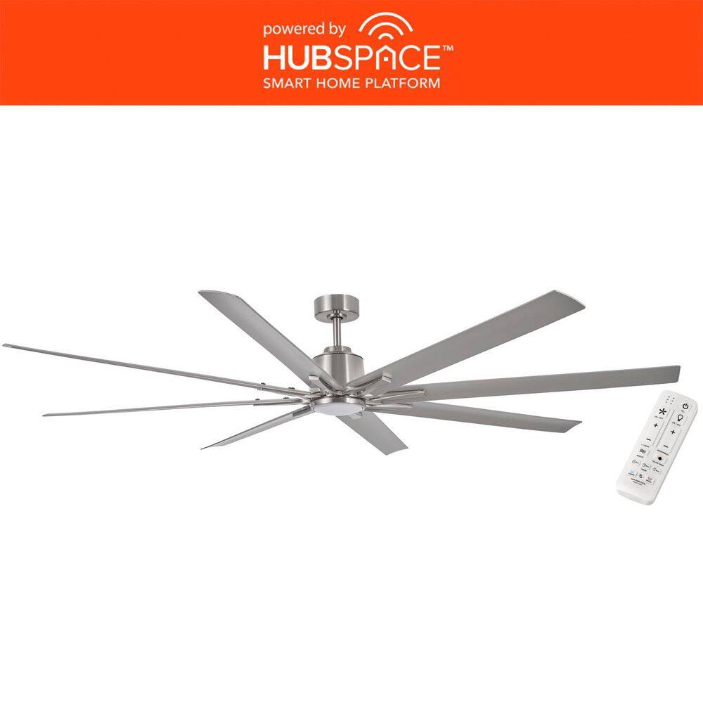 Kensgrove II 84 in. Smart Indoor/Covered Outdoor Brushed Nickel Ceiling Fan