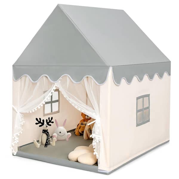 Kids Play Tent Large Playhouse Children Castle Fairy Tent Gift w/Washable Mat