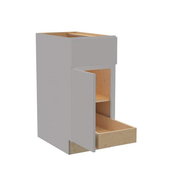 Home Decorators Collection Hargrove 21 in. W x 24 in. D x 34.5 in. H Assembled Plywood Base Kitchen Cabinet in Veiled Gray with 1ROT Soft Close LH