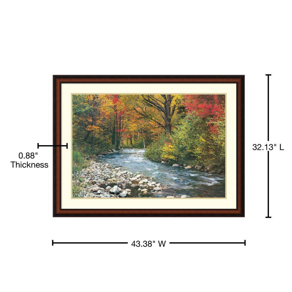 Forest Creek Fall Landscape Framed Wall Art in Walnut